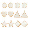 12Pcs 6 Styles Natural Shell Pendants BSHE-TA0002-06-1