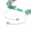Natural Green Aventurine Chips & Resin Evil Eye Braided Bead Bracelet BJEW-JB08495-07-5
