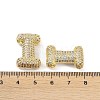 Brass Micro Pave Clear Cubic Zirconia Pendants KK-Z041-01G-I-3