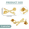2 Pairs Army Cavalry Swords Zinc Alloy Brooches AJEW-FH0006-46-2