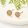 Brass Micro Pave Clear Cubic Zirconia Stud Earrings for Women EJEW-G428-25G-02-2