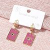 304 Stainless Steel Enamel Hoop Earrings for Women STAS-Z105-01G-03-1