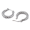 Non-Tarnish 304 Stainless Steel Twist Teardrop Hoop Earrings for Women EJEW-I284-10P-2