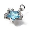 Brass Micro Pave Cubic Zirconia Charms KK-Q043-04P-02-3