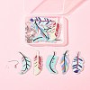 DIY Glitter Acrylic Feather Dangle Earrings Making Kits DIY-FS0006-84-10