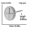 Fashionable Oval 304 Stainless Steel Stud Earrings QM6204-1-1