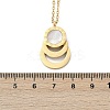 304 Stainless Steel Roman Numeral 3 Ring Pendant Necklaces NJEW-V001-06G-02-2