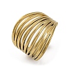 304 Stainless Steel Open Cuff Rings for Women RJEW-F174-04G-2