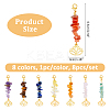 8Pcs 8 Styles Gemstone Pendant Decorations HJEW-FH00002-2