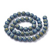 Electroplate Natural Druzy Geode Weathered Agate Beads Strands G-S284-6mm-03-2