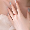 Enamel Strawberry Finger Rings RJEW-Q814-10RG-2