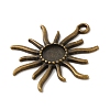 Tibetan Alloy Flower Pendant Cabochon Bezel Settings PALLOY-A13079-AB-NR-2