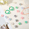 60Pcs 5 Colors UV Plating Transparent Crackle Acrylic Beads OACR-PA0001-04-3