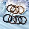 12Pcs 12 Styles Synthetic Lava Rock Stretch Bracelets Sets BJEW-JB10936-2