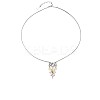 Duo Tone 304 Stainless Steel Heart Pendant Necklaces for Women WG2A018-02-1