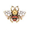 Bee Enamel Pin with Rhinestone & Resin Pearl LS-JEWB-A004-26AG-1