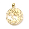 Rack Plating Brass Micro Pave Cubic Zirconia Pendants KK-L226-051G-03-1