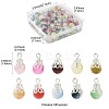 100Pcs 10 Colors Crackle Baking Paint Imitation Jade Glass Charms PALLOY-FS00056-4