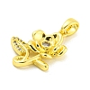 Brass Micro Pave Clear Cubic Zirconia Pendants KK-P263-06C-G-2