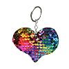 PVC Reflective Sequin Heart Pendant Keychain LS-KEYC-L033-01P-04-1