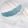 1Pc Zinc Alloy White Enamel Round with Letter Pendant Necklaces NJEW-LP0002-88G-N-3