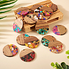 16Pcs 8 Colors Transparent Resin & Walnut Wood Pendants RESI-TA0002-10-6