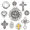 90Pcs 9 Style Tibetan Style Alloy Pendants TIBEP-WR0001-01-1