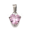 304 Stainless Steel Micro Pave Cubic Zirconia Pendants STAS-B086-13P-02-1