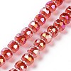 Transparent Electroplate Glass Beads Strands GLAA-E036-01D-1
