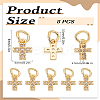8Pcs Brass Micro Pave Clear Cubic Zirconia Pendants KK-LP0001-87-2