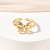 Adjustable 304 Stainless Steel Cuff Open Rings for Women LS-RJEW-Z122-03G-01-2