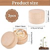 Round Beechwood Jewelry Storage Gift Box with Lid LS-CON-WH0085-57-2