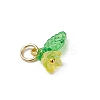 36Pcs Frosted Acrylic Flower & Leaf Charms PALLOY-JF03552-6