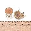 Brass Micro Pave Cubic Zirconia Stud Earring Findings with Natural Sunstone KK-Z096-05G-04-3