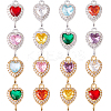 16Pcs 16 Colors Brass Pave Cubic Zirconia Connector Charms KK-HS0001-94-1
