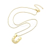Brass & Plastic Pearl Letter Pendant Box Chain Necklaces for Women NJEW-U017-01G-21-3