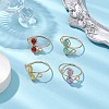Round Natural Gemstone Finger Ring RJEW-TA00130-2