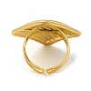 Ion Plating(IP) 304 Stainless Steel Stripe Rhombus Open Cuff Ring for Women RJEW-C083-09G-3