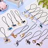 Alloy Enamel Mobile Strap HJEW-SW00023-02-3