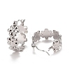 Non-Tarnish Flower 304 Stainless Steel Hoop Earrings for Women LS-STAS-A057-16P-2