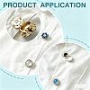 Flat Round Brass Button Covers Settings KK-WH0079-193B-B-3