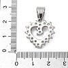 316 Surgical Stainless Steel Rhinestone Pendants STAS-P412-11A-P-3