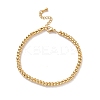 PVD Vacuum Plating 201 Stainless Steel Round Beaded Bracelet for Women STAS-D179-03G-02-1