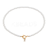 1Pc Brass Clear Cubic Zirconia Letter Pendant Necklaces NJEW-LP0001-32Z-1