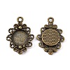 Vintage Tibetan Style Alloy Flower Pendant Cabochon Bezel Settings TIBEP-M018-131AB-NF-1