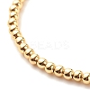 Brass Round Beaded Stretch Bracelet with Flat Round for Women BJEW-JB07607-5