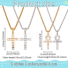 ANATTASOUL 4Pcs 4 Style 304 Stainless Steel with Cubic Zirconia Cross Pendant Necklaces Set with Brass Chains NJEW-AN0001-81-2