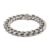 Non-Tarnish 304 Stainless Steel Cuban Link Chain Bracelet NJEW-D050-02F-P-1