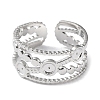 Tarnish Resistant 304 Stainless Steel Criss Cross Cuff Ring Findings STAS-P334-07P-2