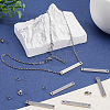 DIY 304 Stainless Steel Blank Rectangle Pendnat Necklace with Cable Chains Making Kit DIY-SC0024-16-4